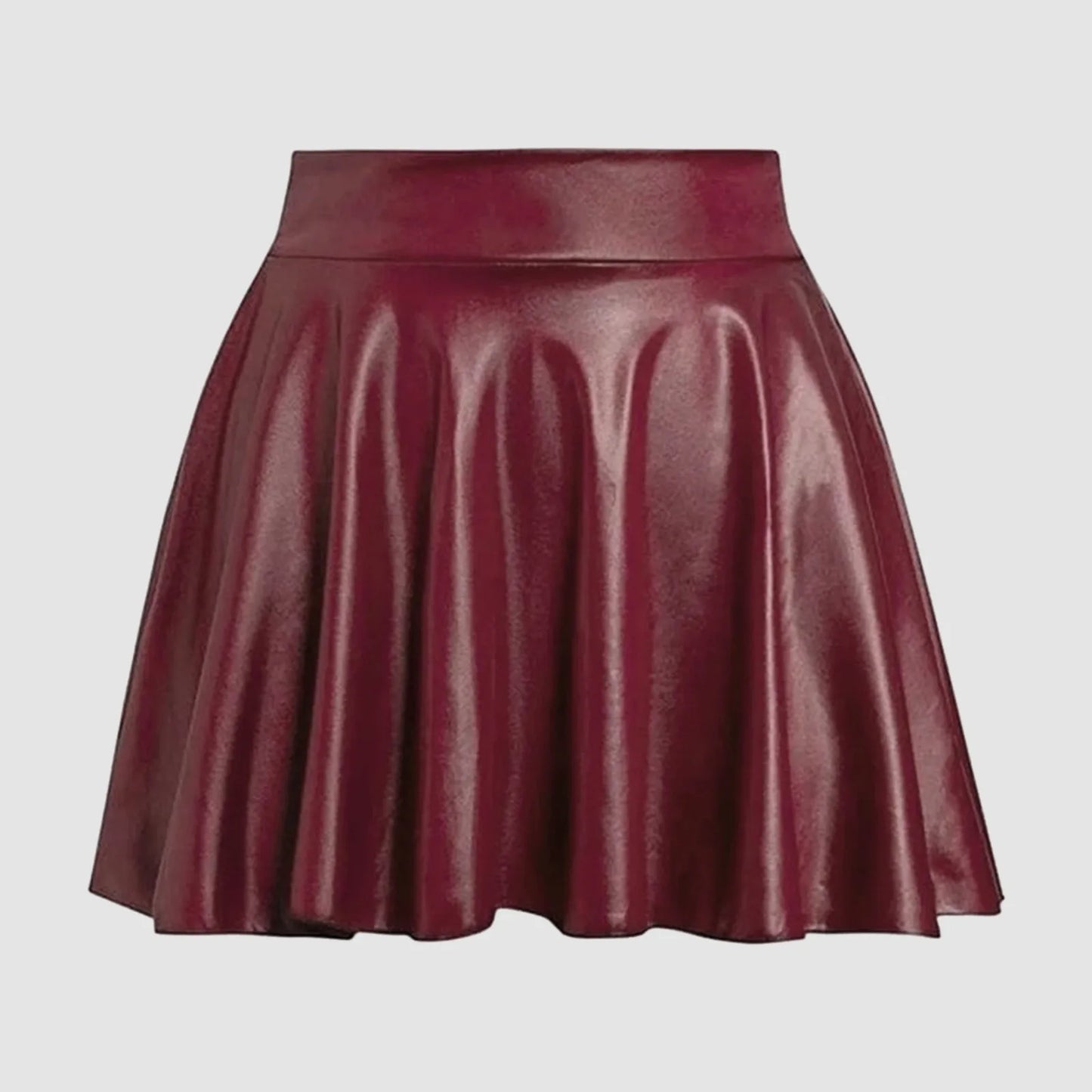Spring Summer Fashion High Waist Metallic Leather Pleated Mini Skirt Carnival Outfit Sexy Night Club Party Skirts for Women