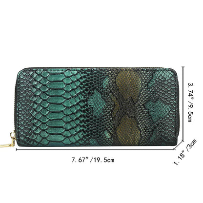 Female Coin Purse Crocodile Leather Long Women Wallet Serpentine Design Phone Purses for Ladies Cardholder Clutch Money Bag Sac