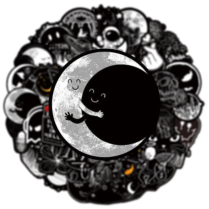 10/30/50PCS Black White Gothic Cartoon Graffiti Stickers DIY Car Bike Travel Luggage Phone Laptop Waterproof Cool Sticker Toy