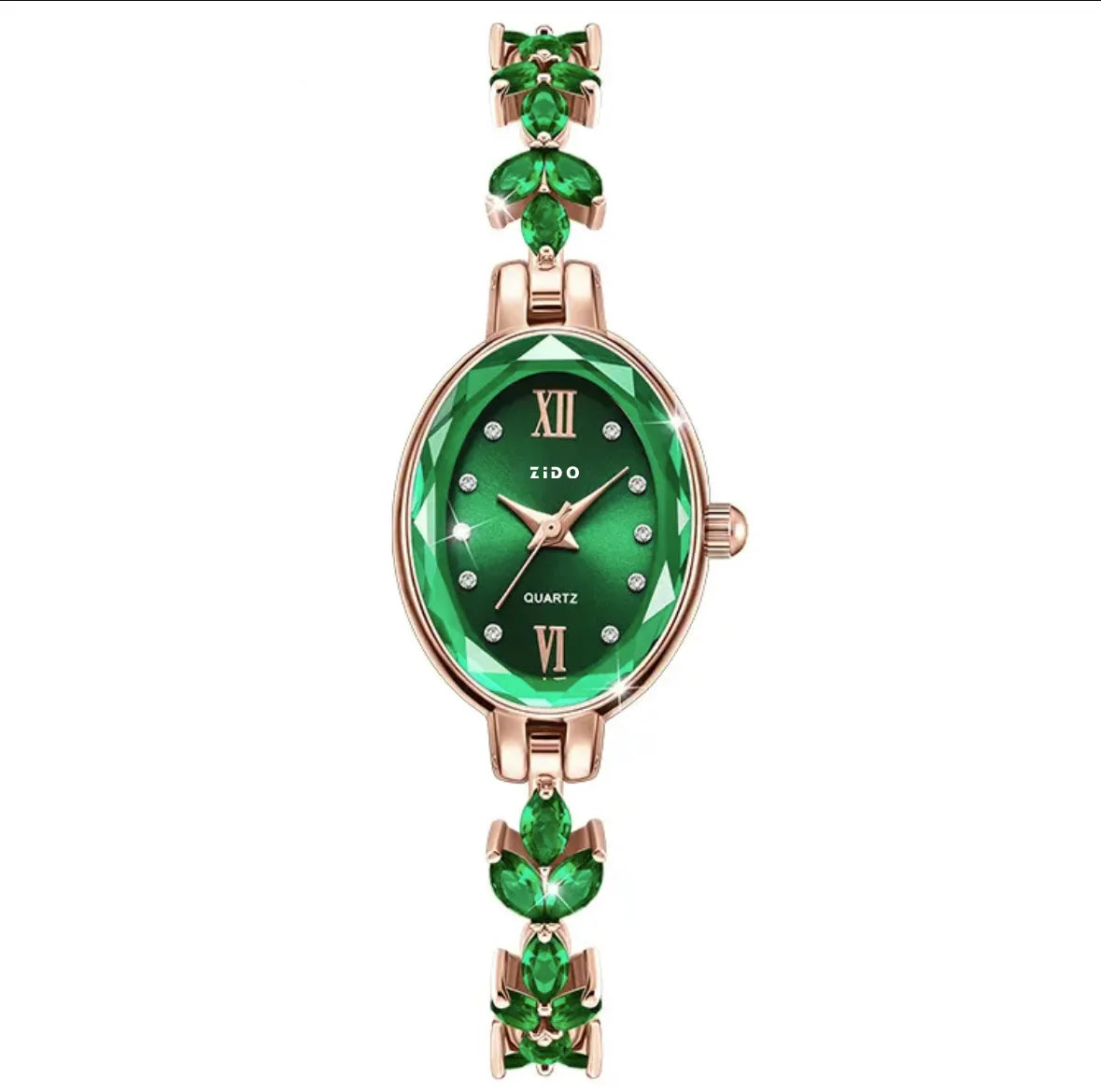 UTHAI V22 Women's Watches Light Luxury Diamond Inlaid For Clover Watch Waterproof Oval Ladies Fashion Quartz Bracelet Wristwatch