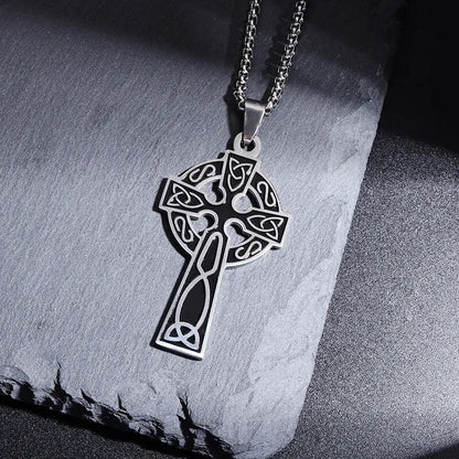 New Metal Black Cross Pendant Necklace Men and Women Fashion Gothic Punk Trend Hip Hop Accessories Jewelry Gift Wholesale