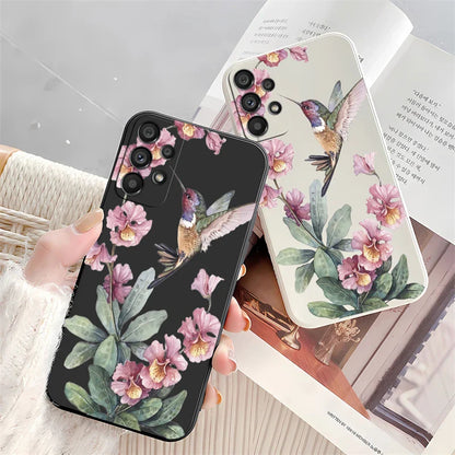 Flowers Silicone Case For Samsung Galaxy A54 A53 A73 A71 A72 A52 A32 A33 A34 A31 A24 A20S A42 Shockproof Phone Soft Cover Coque