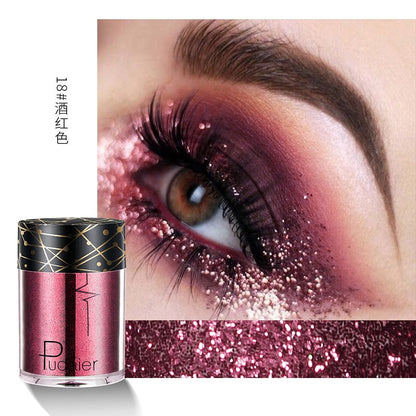 New Glitter Eye Shadow Professional Makeup Monochrome Shining Eyeshadow Sequins Universal Party Cosmetic Palete