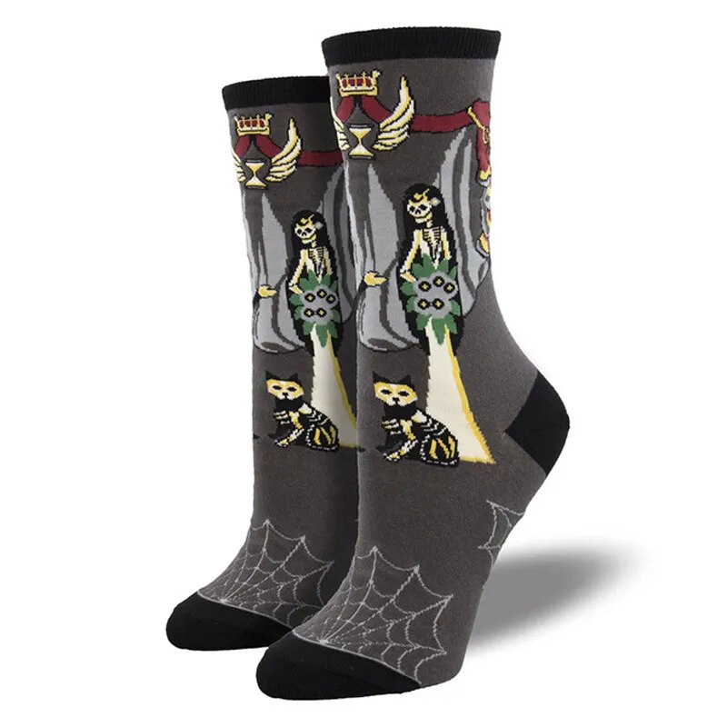 New Harajuku Halloween Creative Funny Pumpkin Jacquard Tide Socks Men And Women Couples In Tube Socks