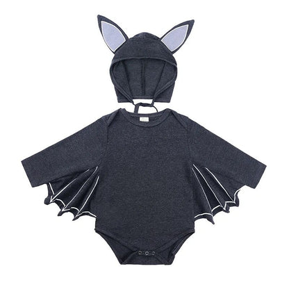2023 Baby Halloween Cosplay Costume Solid Print Hat+Romper Bag Bone Pumpkin Bodysuit Gift Boy Girl Disguise Vampire Clothes
