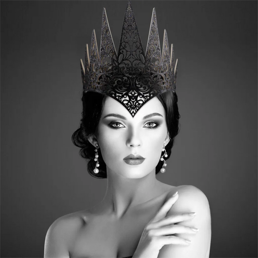 Queen Crown Tiara Halloween Gothic Crown Headdress Halloween Party Masquerade Cosplay Accessories