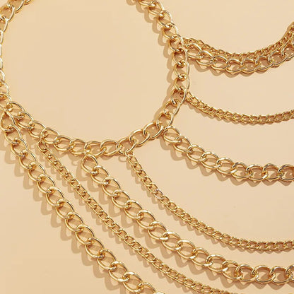 New Fashion Trend Halter Chain Clavicle Necklace Sexy Geometry U-shaped Tassel One-shoulder Body Chain for Party Woman Jewelry