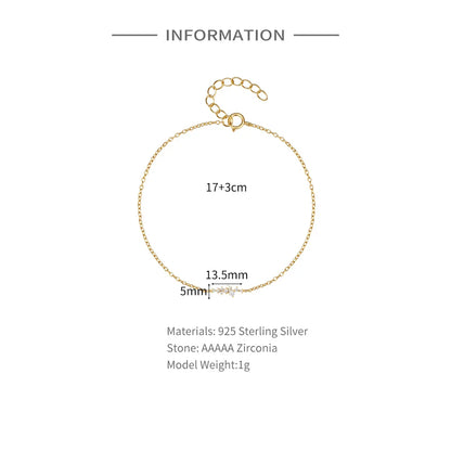 BOAKO 925 Sterling Silver Allergy Prevention Women's Bracelet Geometric Single Row Zircon Bangle Bracelets Pulseras Para Parejas