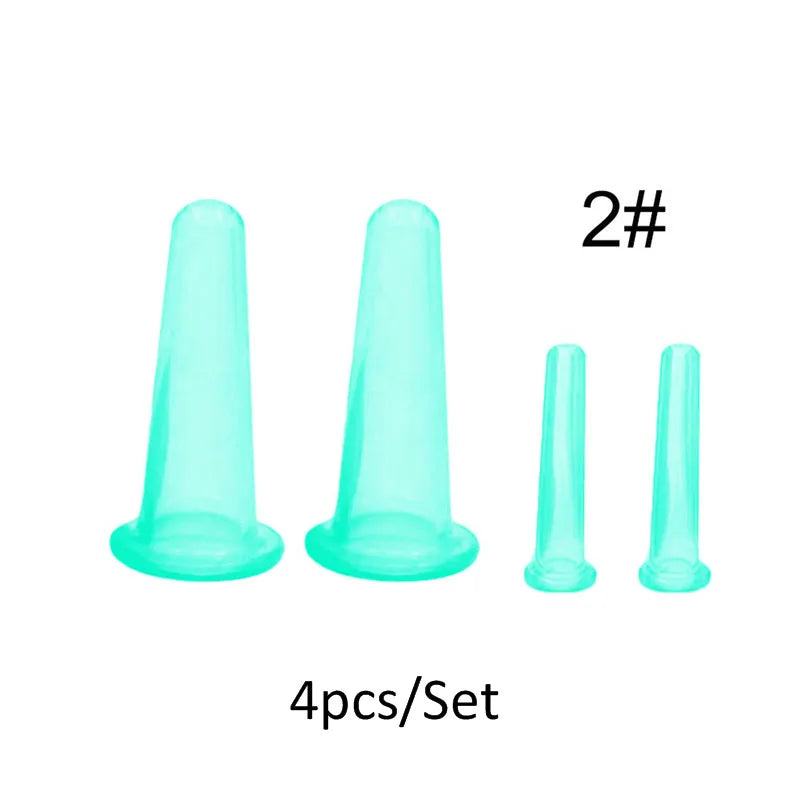 1/4Pcs Silicone Body Cupping Cups For Face Neck Back Eyes Massage Vacuum Cans Anti-cellulite Massager Suction Cup Treatments