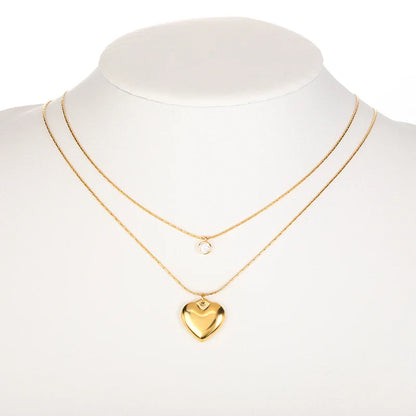 Punk Cuban Chain Heart Necklace For Women Hip Pop Stainless Steel Choker Fashion Wedding Party Jewelry Gift