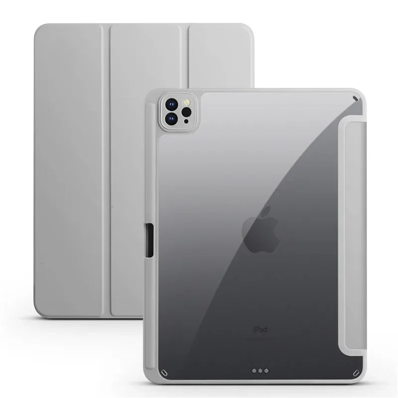 For iPad Pro 12.9 Case 2022 Tablet Case with Pencil Holder Clear Hard Cover Funda for iPad Pro 12 9inch 2022 2021 2020 2018 Case