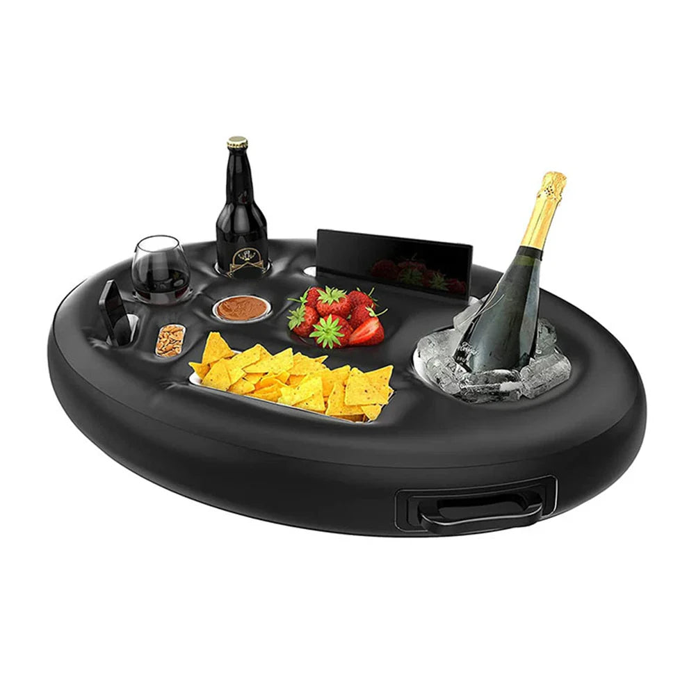 Swimming Pool Float Beer Table Cooler Table Bar Tray Inflatable Cup Holder Phone Pad Swimming Pool Mattress Food Drink Holder