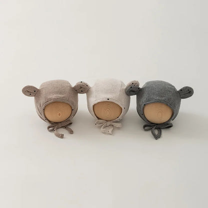 1 Piece Cute Cartoon Fashion Newborn Beanie Sweet Bear Bunny Ear Infant Baby Photography Props Hat Soft Cotton Toddler Hat