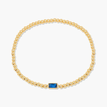 Minimalist style twelve month birthstone women's bracelet, stainless steel, electroplated 18K gold color protection