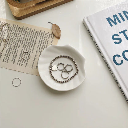Shell Shaped White Ceramic Plate Jewelry Storage Trays Trays Storage Dishes Ring Earings Plate Home Decorative Tray Design