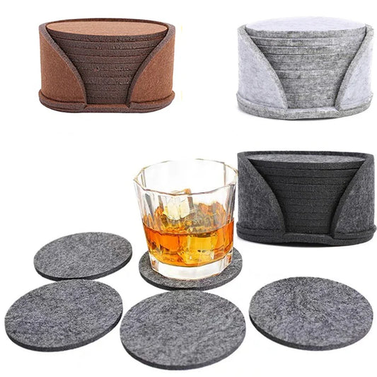 10pcs Felt Coaster Set Heat Resistant Cup Mat Dining Table Protector