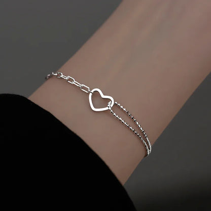 Trendy Exquisite Heart Shiny Charm Bracelets for Women Designer Creativity Luxury Jewelry High Quality Zircon Wedding Party