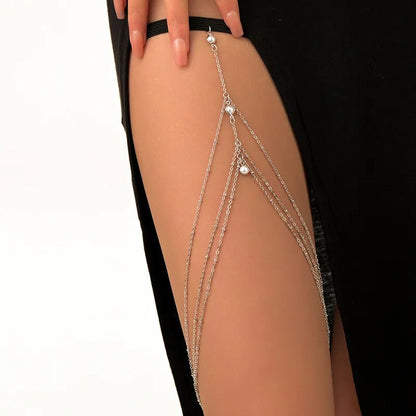 Bohemian Thigh Chain Simple Star Body Chains for Women Double-layer Metal Bodychain Fashion Thigh Jewelry Leg Cha