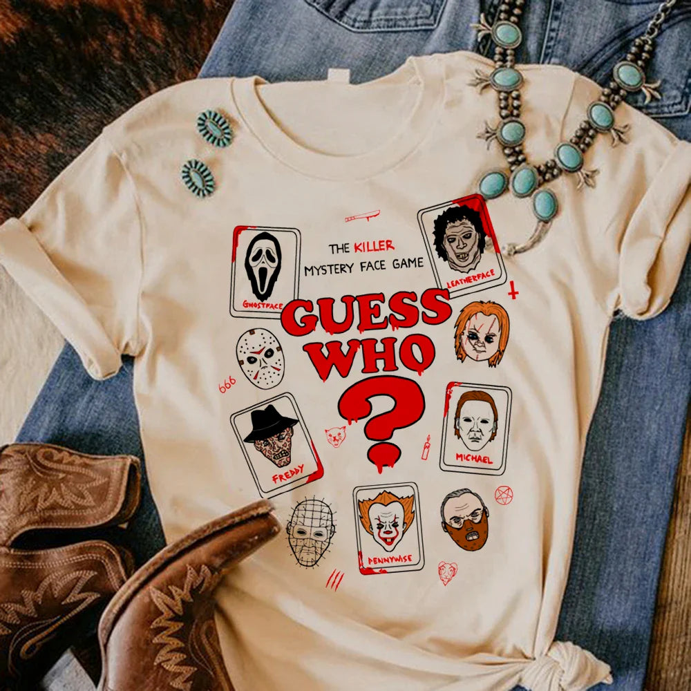 Satan Halloween Horror Ghost t shirt women stretchy t-shirts female Japanese clothes