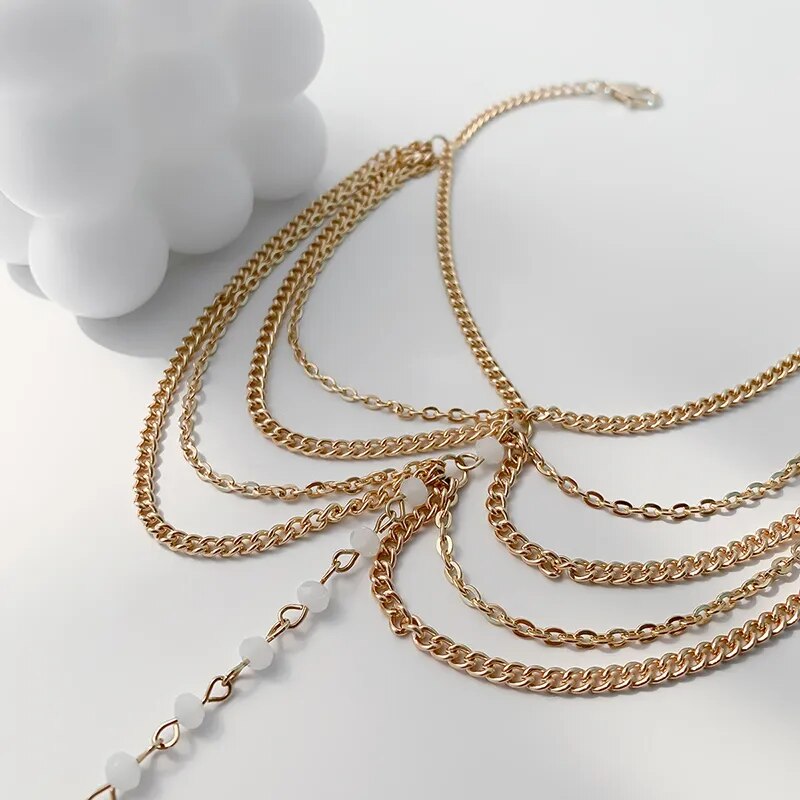 New 1 Set Multi-Layer Pearl Anklet Fashion Gold Color Ankle Bracelets For Women Beach Barefoot Foot Chain Sandal Anklet Jewelry