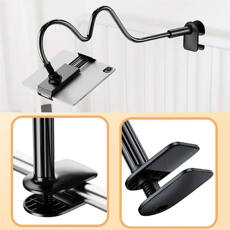 Universal Tablet Stand for Bed Rotatable Phone Holder for 4-12.9'' iPad Samsung Gooseneck Lazy Flexible Long Arm Tablet Bracket