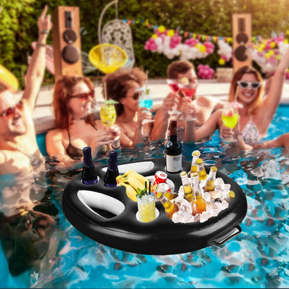 Swimming Pool Float Beer Table Cooler Table Bar Tray Inflatable Cup Holder Phone Pad Swimming Pool Mattress Food Drink Holder