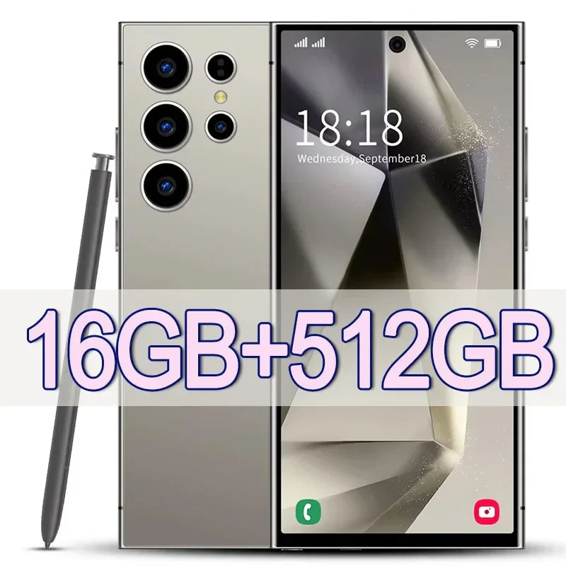 2025 New S24 Ultra 7.3HD Original Smartphone Global Version 4G 5G Dual SIM Cellphones Android14 Cell Phone 8000mAh Mobile Phones