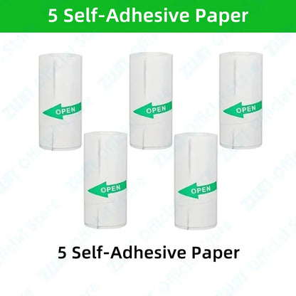 ZWN Portable Bluetooth Mini Printer Mobile Phone Photo Title Note Print Pocket Student Error Label Printer for Children's Gifts