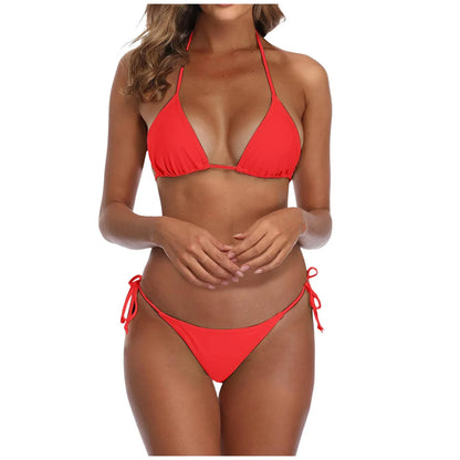 Sexy Bikini Swimsuit For Women Brazilian Pink Bikinis Set Sexy Bather Bathing Suit For Women Triangle Top Thongs Swimsuits Women