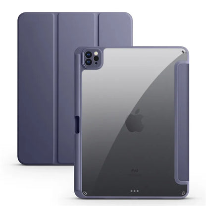 For iPad Pro 12.9 Case 2022 Tablet Case with Pencil Holder Clear Hard Cover Funda for iPad Pro 12 9inch 2022 2021 2020 2018 Case