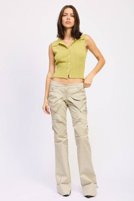 Sleeveless design for ease of movement and warm weather style. 