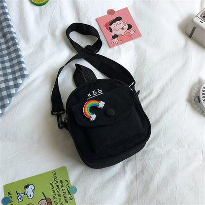 Messenger Bag New Canvas Shoulder Bag Female Small Canvas Bag Fashion Students Simple Single Shoulder Phone Bags