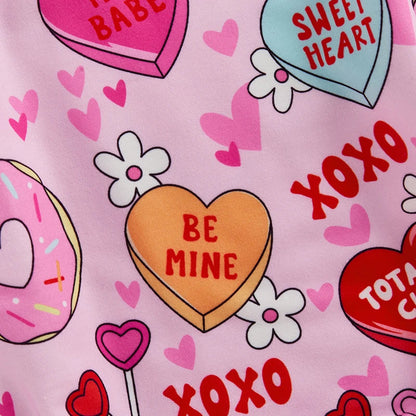 2024-09-19 Lioraitiin 0-18M Newborn Baby Girl Spring Romper Long Sleeve Round Neck Heart Lollipop Print Jumpsuit Outfit