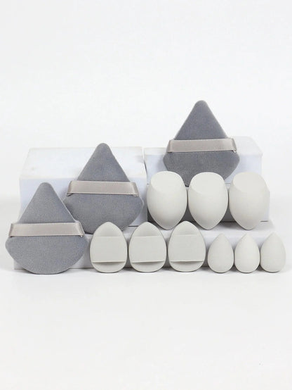 12 Piece All Purpose Makeup Sponge Set with Loose Powder Puffs Mini Air Cushion Puffs Beauty Eggs and Mini Beauty Sponges