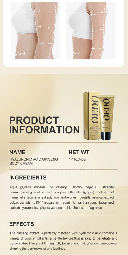 OEDO Ginseng Slimming Cream Reduce Cellulite Lose Weight Burning Fat Health Care Cream Body Skin Whitening Cream