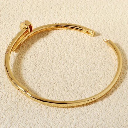 High-grade Copper And Zirconium Studded Bracelet Clip Design Fashion Women's Bracelet Daily Jewelry Accessories