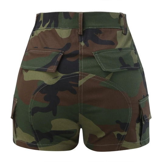 Summer Women Casual Shorts 2023 Mid Length Ripped Jean Shorts Camouflage High Waisted Denim Short Pants Trousers Shorts Ladies