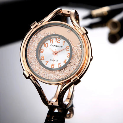 Women'S Watches Gold Diamond Quartz Bracelet Wrist Watch Big Dial Ladies Clock Stainless Steel Reloj Mujer Gift For Girlfriend