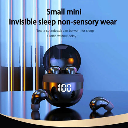 SK18 Mini Invisible Headphones Wireless Bluetooth 5.3 Headphones Bass Sleeping Headphones with Microphone Noise Cancellation HD