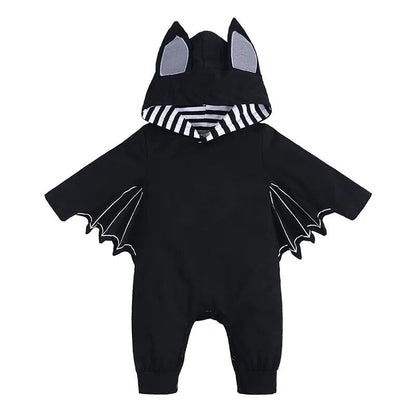 2023 Baby Halloween Cosplay Costume Solid Print Hat+Romper Bag Bone Pumpkin Bodysuit Gift Boy Girl Disguise Vampire Clothes