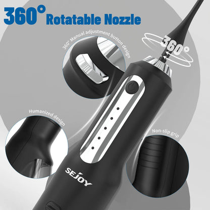 Sejoy Water Flosser Teeth Cleaner Rechargeable Waterproof Portable Cordless Dental Oral Irrigator, Water flossers for Teeth