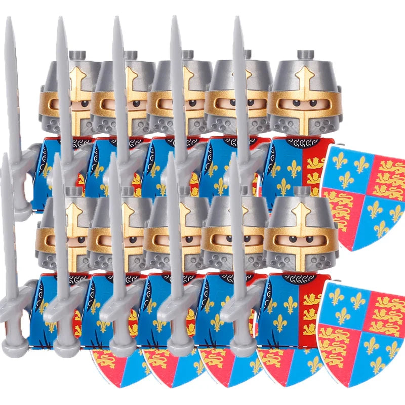 Military Building Blocks Medieval Solider Figures Gifts Toys Weapons Shield Holy Roman Saint Lazarus Jerusalem Knight Legion MOC