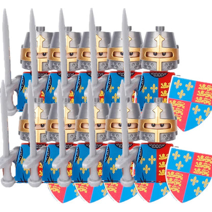 Military Building Blocks Medieval Solider Figures Gifts Toys Weapons Shield Holy Roman Saint Lazarus Jerusalem Knight Legion MOC