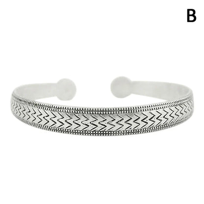 Retro Opening  Bracelet Jewelry Vintage Tibetan Silver Totem Carved Bangle Cuff