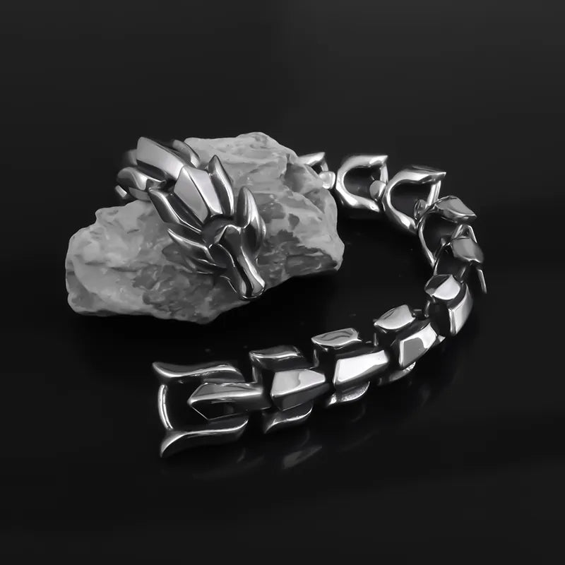 Vintage Gothic Full Skull Bracelet Men\\\'s Motorcycle Riding Rock Bike Hip Hop Punk Jewelry Halloween Gift