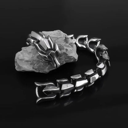 Vintage Gothic Full Skull Bracelet Men\\\'s Motorcycle Riding Rock Bike Hip Hop Punk Jewelry Halloween Gift