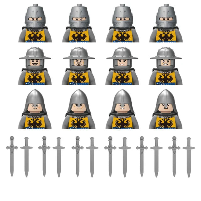 Military Building Blocks Medieval Solider Figures Gifts Toys Weapons Shield Holy Roman Saint Lazarus Jerusalem Knight Legion MOC