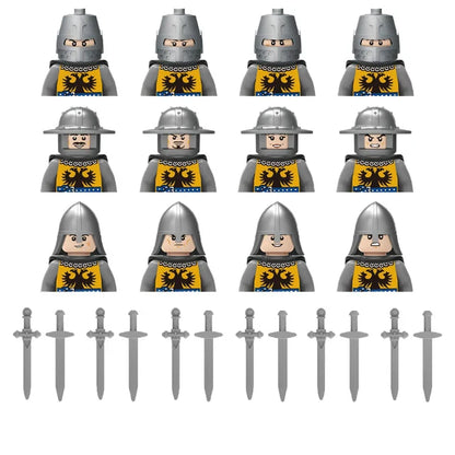 Military Building Blocks Medieval Solider Figures Gifts Toys Weapons Shield Holy Roman Saint Lazarus Jerusalem Knight Legion MOC