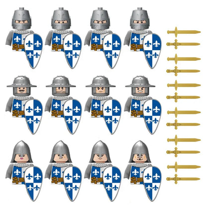 Military Building Blocks Medieval Solider Figures Gifts Toys Weapons Shield Holy Roman Saint Lazarus Jerusalem Knight Legion MOC