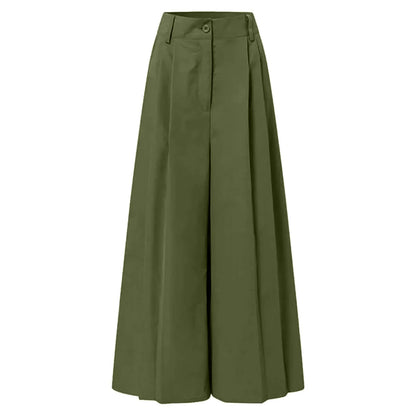 Women Fashion Palazzo Pants Cotton Linen Comfy Baggy Trousers Super Wide Floor Length Pants Women Clothing Pantalones De Mujer